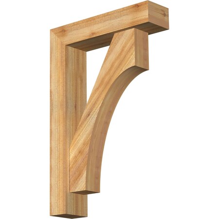 Ekena Millwork Westlake Block Rough Sawn Bracket w/ Offset Brace, Western Red Cedar, 6"W x 24"D x 36"H BKT0604X24X36WTL05RWR